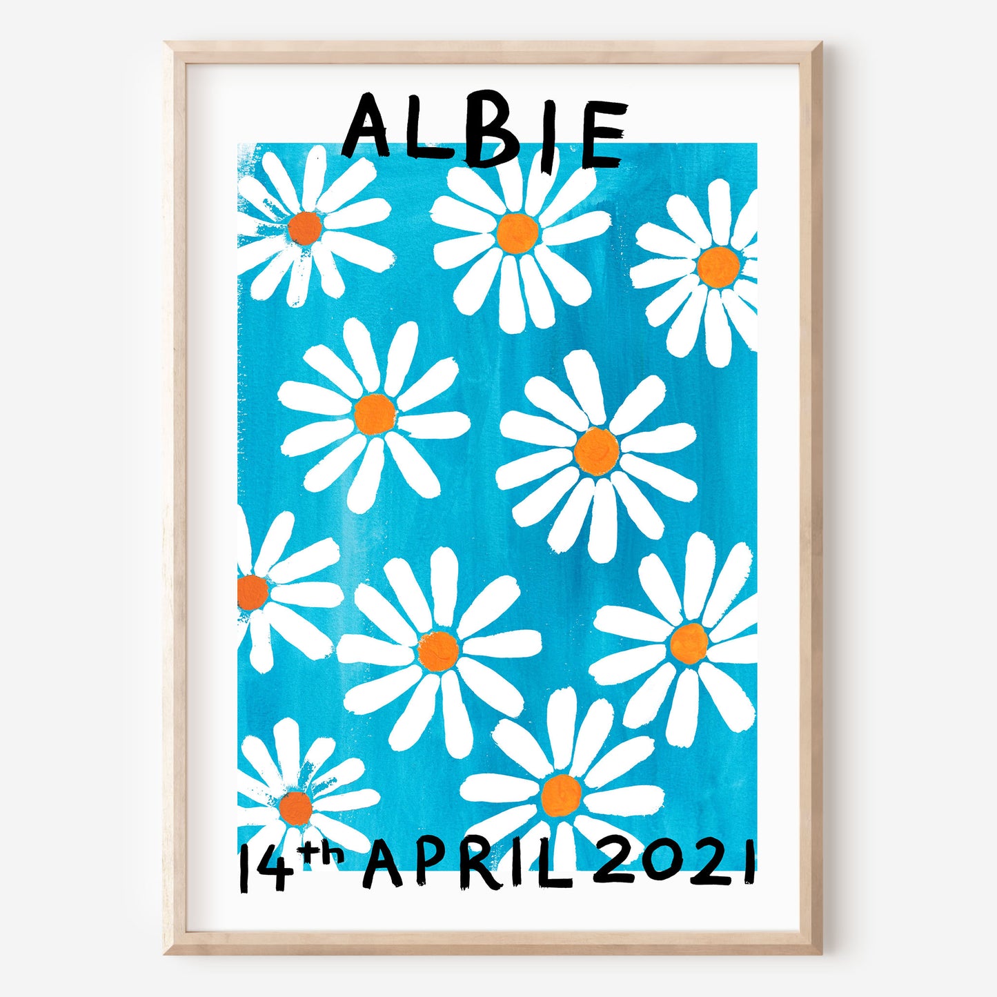 April Abstract flower birth print