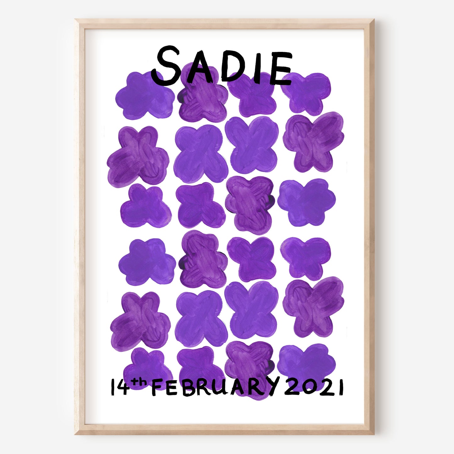 February Abstract Violet birth flower art print