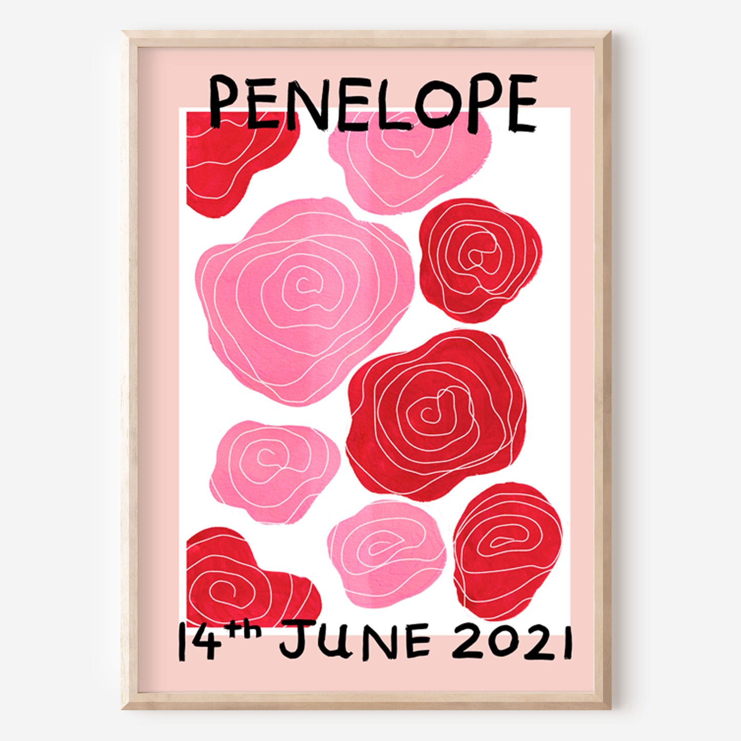 PERSONALISED BIRTH FLOWER ABSTRACT ART PRINT