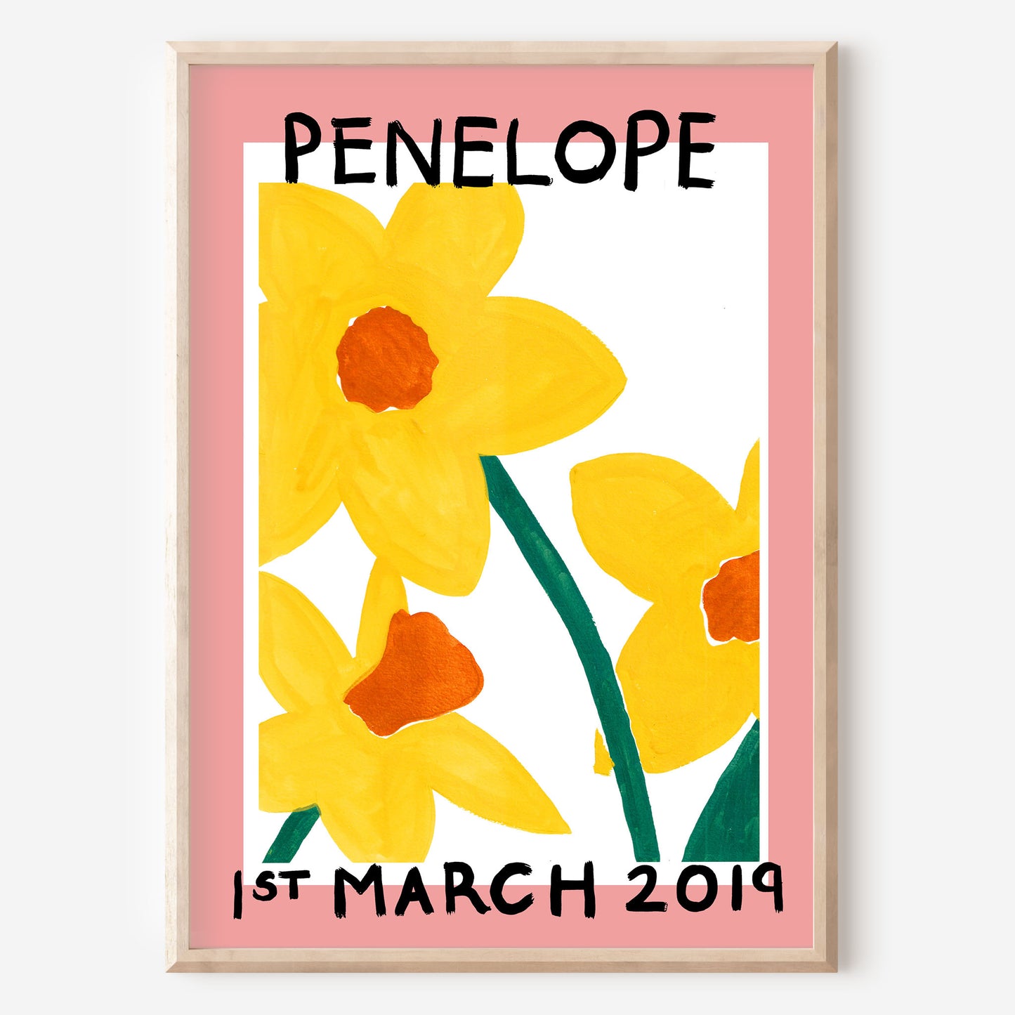March abstract daffodil birth flower art print