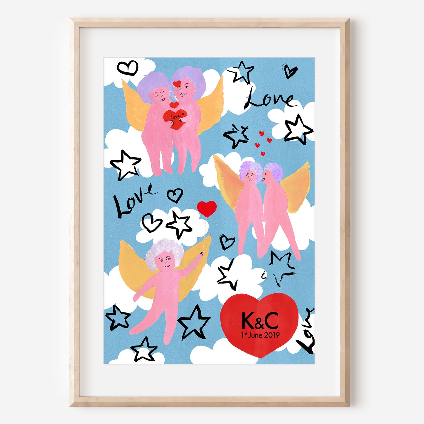 wedding cherubs art print