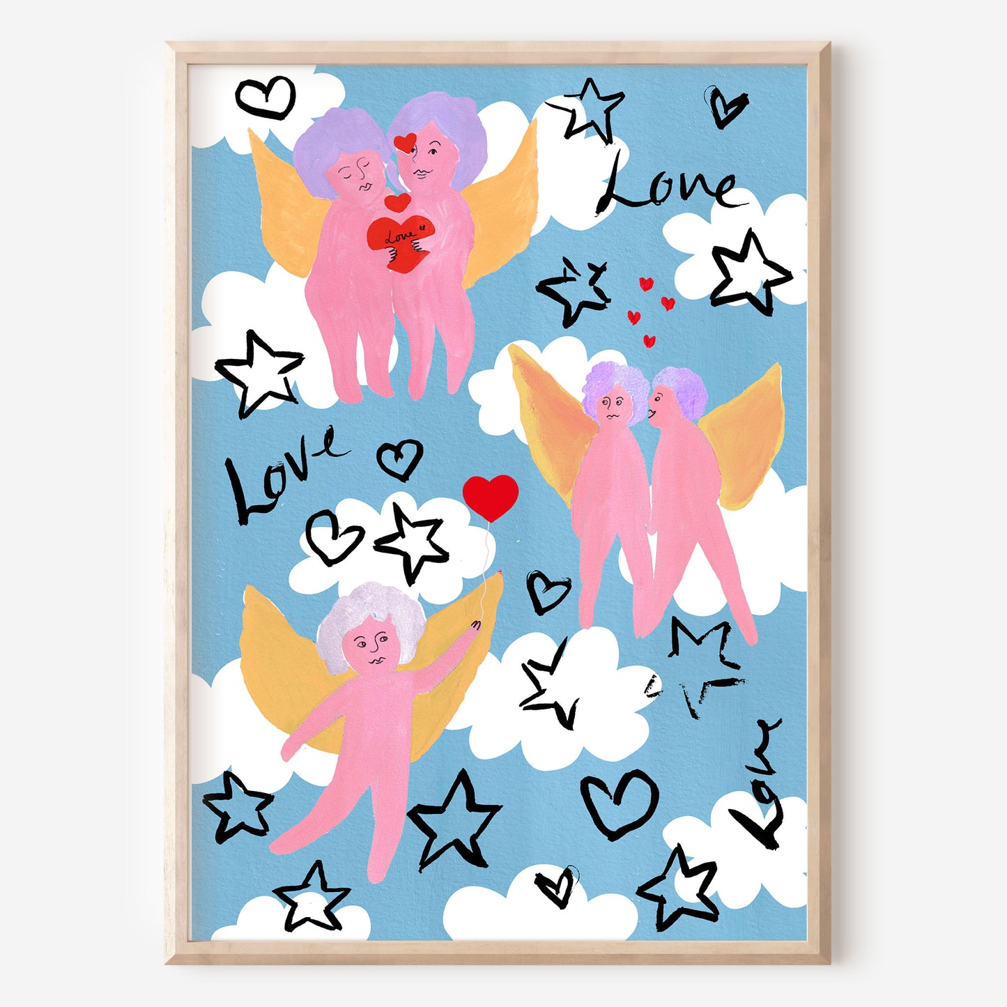 non personalised cherub art print