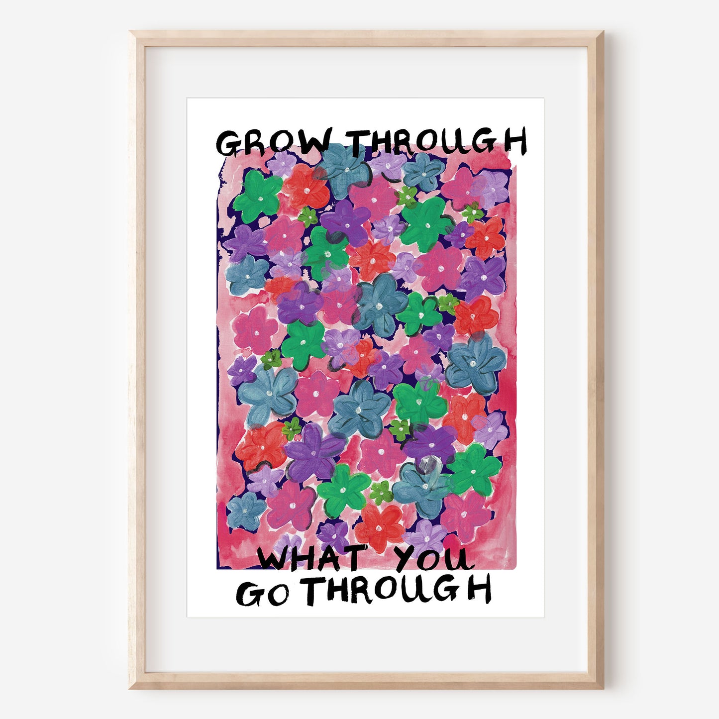floral positive modern wall art print