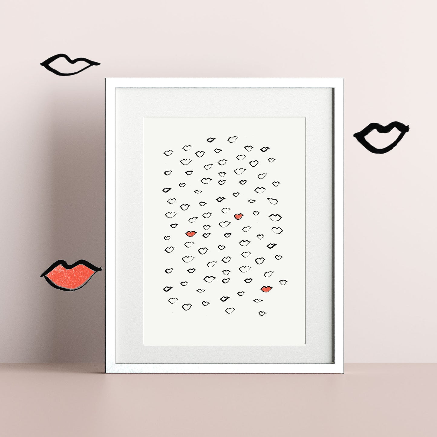 lips illustrated art print