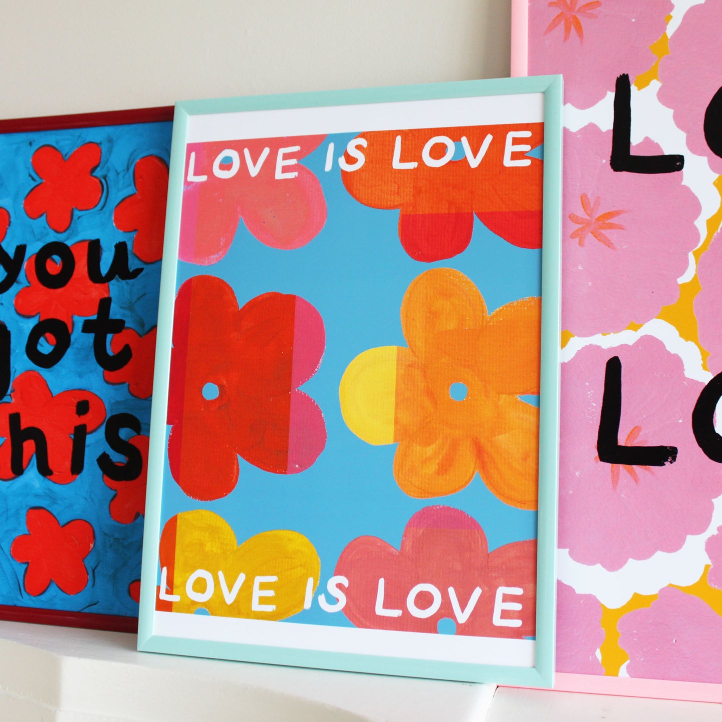 love pop art floral print