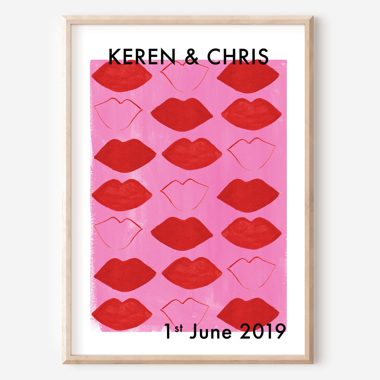 lips personalised wedding print