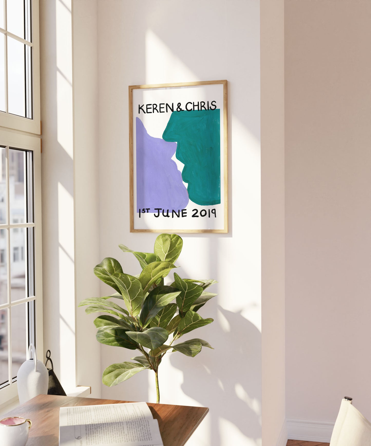 personalised wedding art print