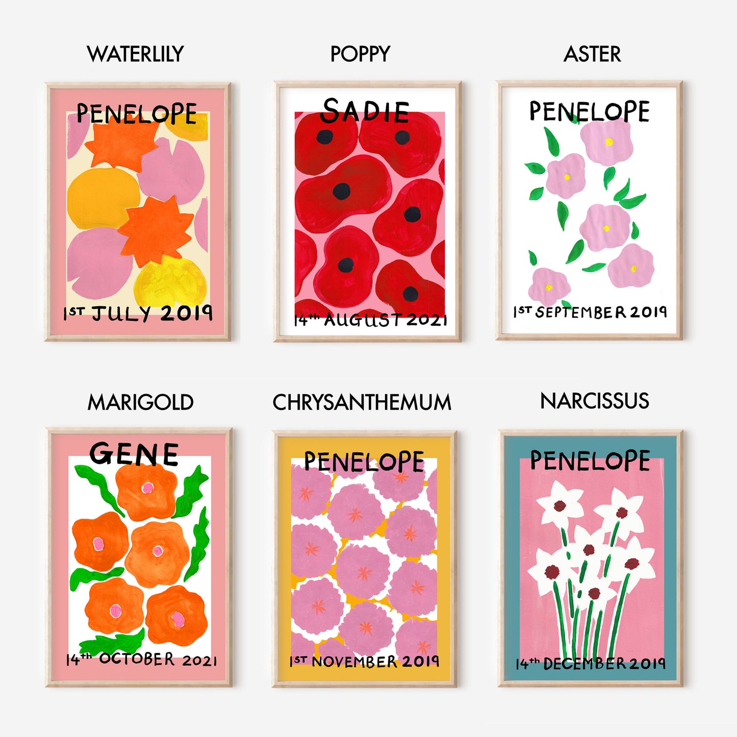 birth flower art prints