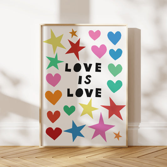 love is love colourful cut out print
