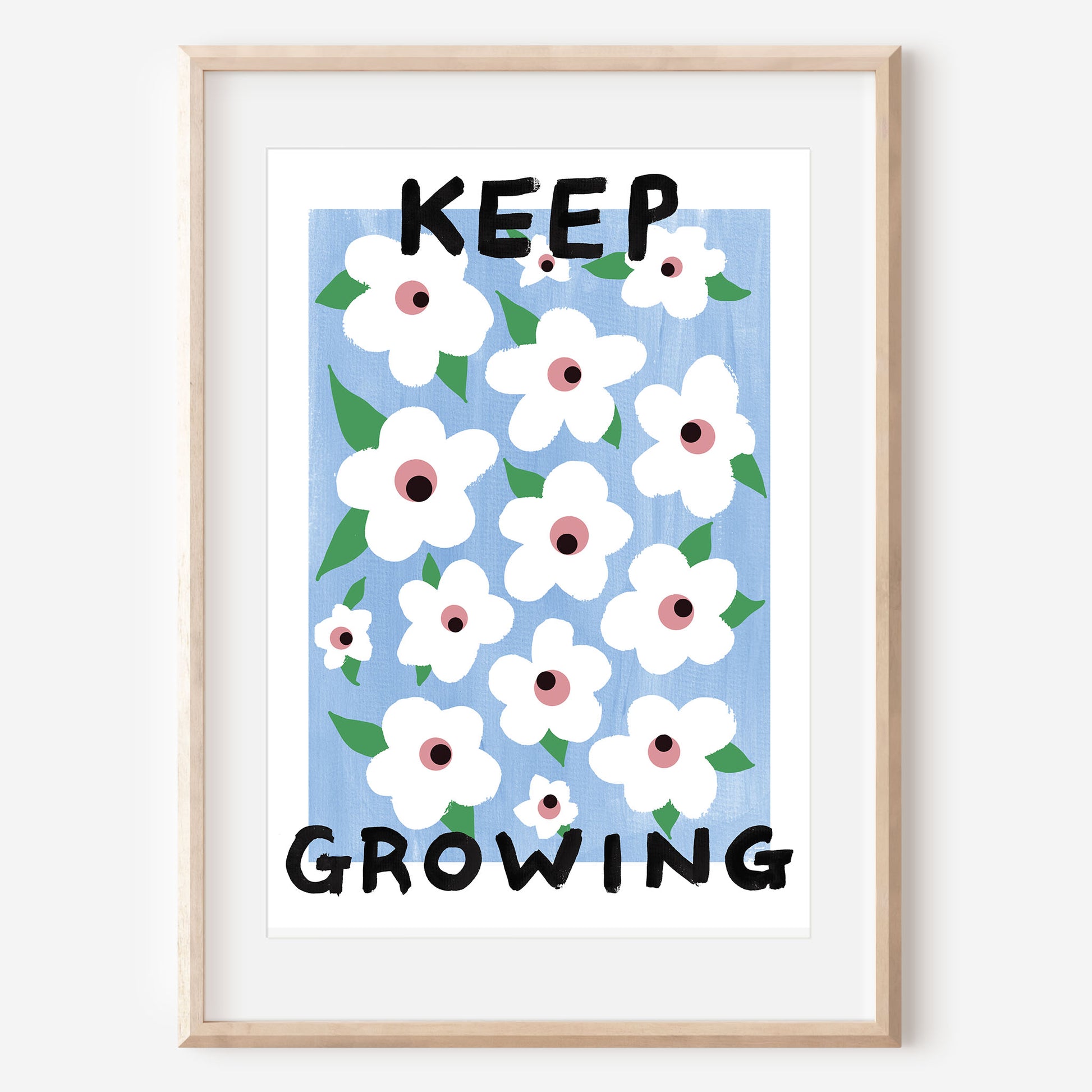 positive floral typography fine art print