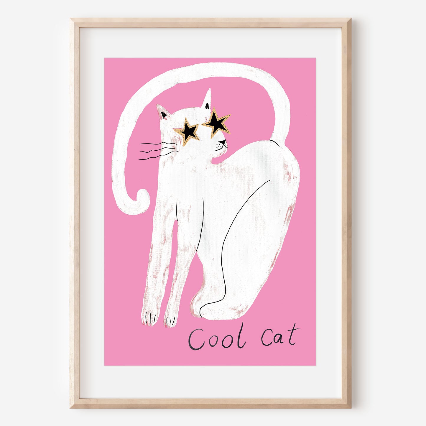 pink cool cat painting