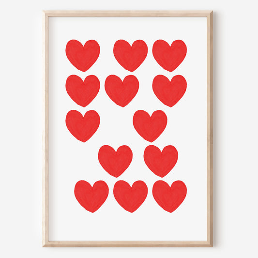 hearts art print