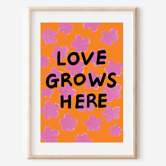 floral typography modern positive wall art print 